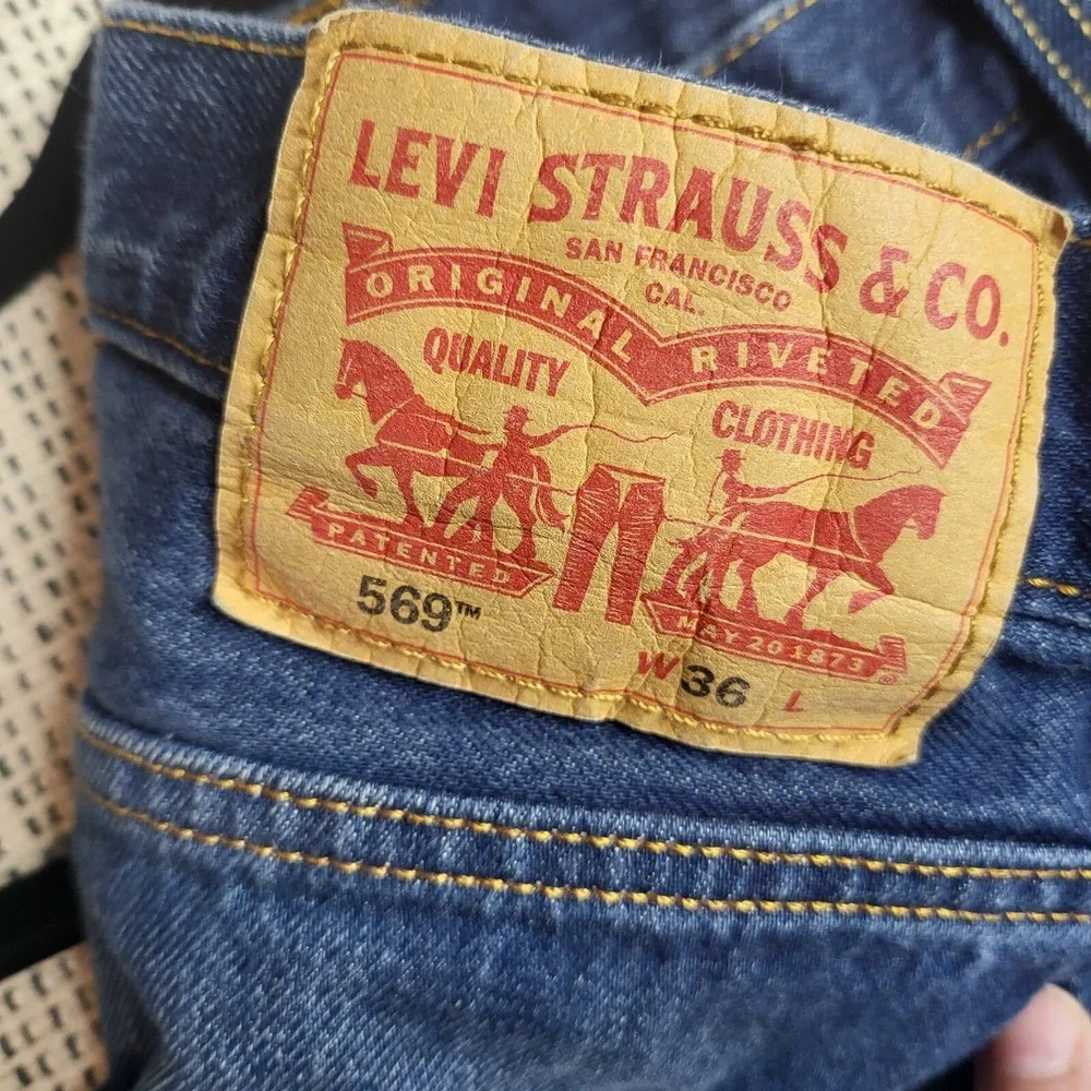 Levis 569 Shorts Men 36 Denim Jorts Baggy‎ Blue Skater Grunge Dad Y2K Light Wash